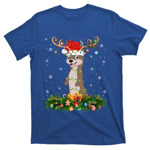 Xmas Holiday Reindeer Hat Santa Sea Otter Christmas Cool Gift T-Shirt