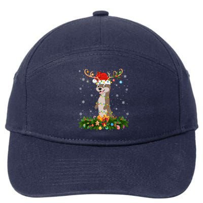 Xmas Holiday Reindeer Hat Santa Sea Otter Christmas Cool Gift 7-Panel Snapback Hat