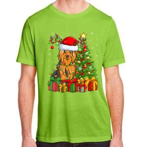 Xmas Holiday Santa Yorkshire Terrier Dog Christmas Tree Gift Adult ChromaSoft Performance T-Shirt