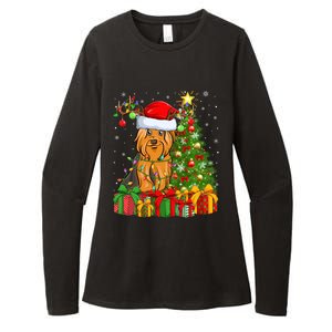 Xmas Holiday Santa Yorkshire Terrier Dog Christmas Tree Gift Womens CVC Long Sleeve Shirt