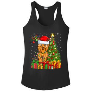 Xmas Holiday Santa Yorkshire Terrier Dog Christmas Tree Gift Ladies PosiCharge Competitor Racerback Tank