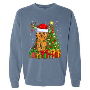 Xmas Holiday Santa Yorkshire Terrier Dog Christmas Tree Gift Garment-Dyed Sweatshirt