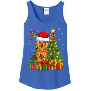 Xmas Holiday Santa Yorkshire Terrier Dog Christmas Tree Gift Ladies Essential Tank