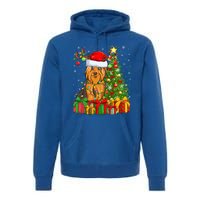 Xmas Holiday Santa Yorkshire Terrier Dog Christmas Tree Gift Premium Hoodie