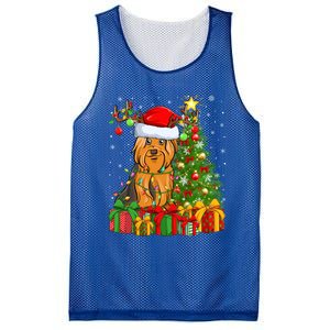 Xmas Holiday Santa Yorkshire Terrier Dog Christmas Tree Gift Mesh Reversible Basketball Jersey Tank