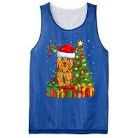 Xmas Holiday Santa Yorkshire Terrier Dog Christmas Tree Gift Mesh Reversible Basketball Jersey Tank