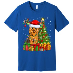 Xmas Holiday Santa Yorkshire Terrier Dog Christmas Tree Gift Premium T-Shirt