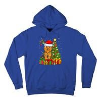 Xmas Holiday Santa Yorkshire Terrier Dog Christmas Tree Gift Tall Hoodie