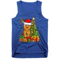 Xmas Holiday Santa Yorkshire Terrier Dog Christmas Tree Gift Tank Top