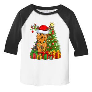 Xmas Holiday Santa Yorkshire Terrier Dog Christmas Tree Gift Toddler Fine Jersey T-Shirt