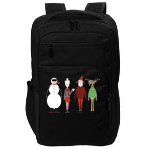 Xmas Hipster Santa And Mrs Claus Snow Rudy Reindeer Gift Impact Tech Backpack