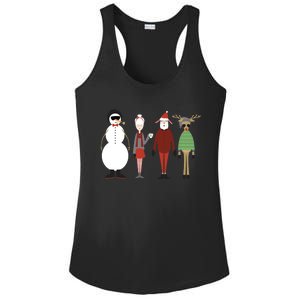 Xmas Hipster Santa And Mrs Claus Snow Rudy Reindeer Gift Ladies PosiCharge Competitor Racerback Tank