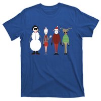 Xmas Hipster Santa And Mrs Claus Snow Rudy Reindeer Gift T-Shirt