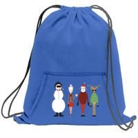 Xmas Hipster Santa And Mrs Claus Snow Rudy Reindeer Gift Sweatshirt Cinch Pack Bag