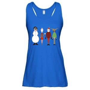 Xmas Hipster Santa And Mrs Claus Snow Rudy Reindeer Gift Ladies Essential Flowy Tank