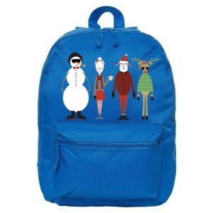 Xmas Hipster Santa And Mrs Claus Snow Rudy Reindeer Gift 16 in Basic Backpack