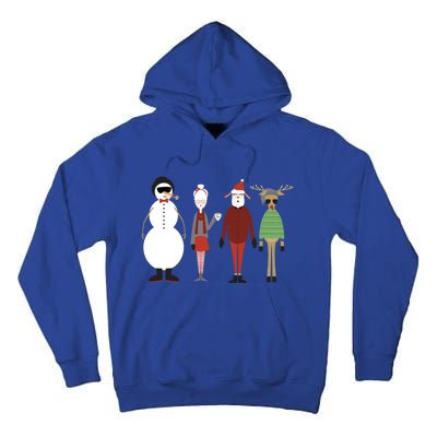 Xmas Hipster Santa And Mrs Claus Snow Rudy Reindeer Gift Tall Hoodie