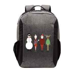 Xmas Hipster Santa And Mrs Claus Snow Rudy Reindeer Gift Vector Backpack