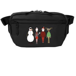 Xmas Hipster Santa And Mrs Claus Snow Rudy Reindeer Gift Crossbody Pack