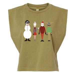 Xmas Hipster Santa And Mrs Claus Snow Rudy Reindeer Gift Garment-Dyed Women's Muscle Tee