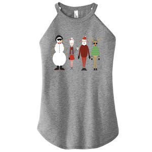 Xmas Hipster Santa And Mrs Claus Snow Rudy Reindeer Gift Women's Perfect Tri Rocker Tank