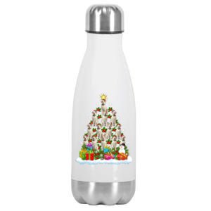 Xmas Holiday Santa Labrador Retriever Dog Christmas Tree Gift Stainless Steel Insulated Water Bottle