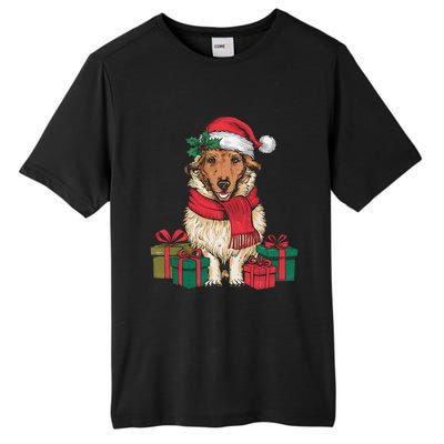 Xmas Holiday Santa Hat Anatolian Shepherd Dog Christmas Tall Fusion ChromaSoft Performance T-Shirt