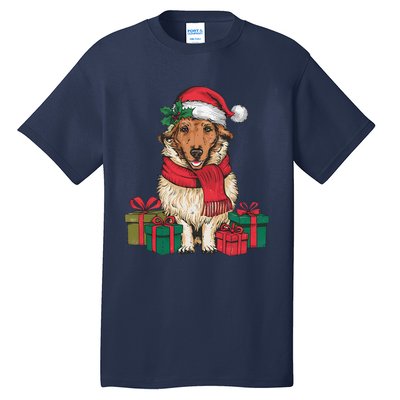 Xmas Holiday Santa Hat Anatolian Shepherd Dog Christmas Tall T-Shirt