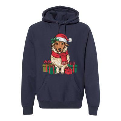 Xmas Holiday Santa Hat Anatolian Shepherd Dog Christmas Premium Hoodie