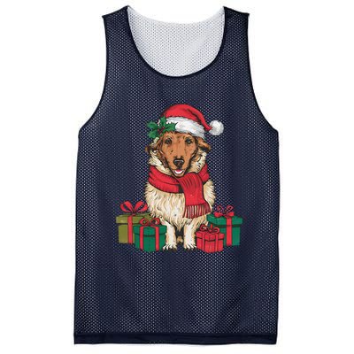 Xmas Holiday Santa Hat Anatolian Shepherd Dog Christmas Mesh Reversible Basketball Jersey Tank