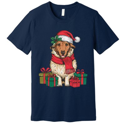 Xmas Holiday Santa Hat Anatolian Shepherd Dog Christmas Premium T-Shirt