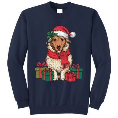 Xmas Holiday Santa Hat Anatolian Shepherd Dog Christmas Tall Sweatshirt