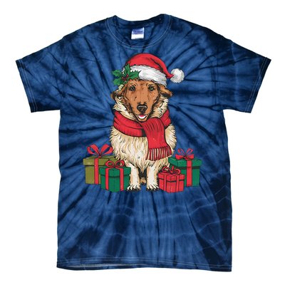 Xmas Holiday Santa Hat Anatolian Shepherd Dog Christmas Tie-Dye T-Shirt