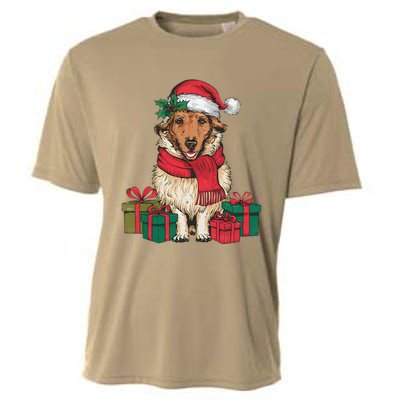 Xmas Holiday Santa Hat Anatolian Shepherd Dog Christmas Cooling Performance Crew T-Shirt