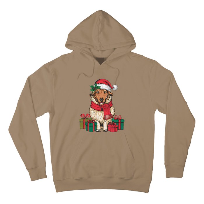 Xmas Holiday Santa Hat Anatolian Shepherd Dog Christmas Hoodie