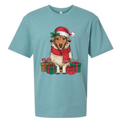 Xmas Holiday Santa Hat Anatolian Shepherd Dog Christmas Sueded Cloud Jersey T-Shirt