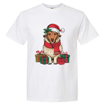 Xmas Holiday Santa Hat Anatolian Shepherd Dog Christmas Garment-Dyed Heavyweight T-Shirt