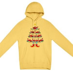 Xmas Holiday Santa Lights Red Truck Christmas Tree Gift Premium Pullover Hoodie