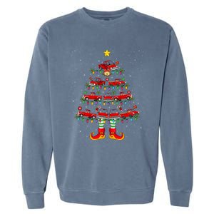 Xmas Holiday Santa Lights Red Truck Christmas Tree Gift Garment-Dyed Sweatshirt