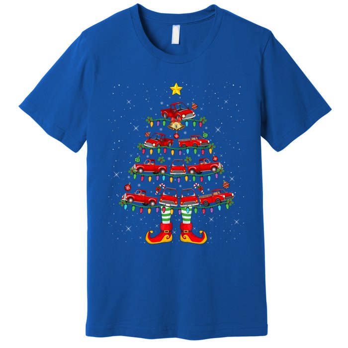 Xmas Holiday Santa Lights Red Truck Christmas Tree Gift Premium T-Shirt