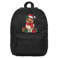 Xmas Holiday Santa Hat Anatolian Shepherd Dog Christmas 16 in Basic Backpack