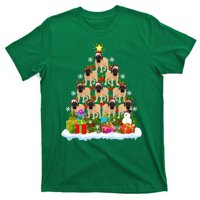 Xmas Holiday Santa English Mastiff Dog Christmas Tree T-Shirt