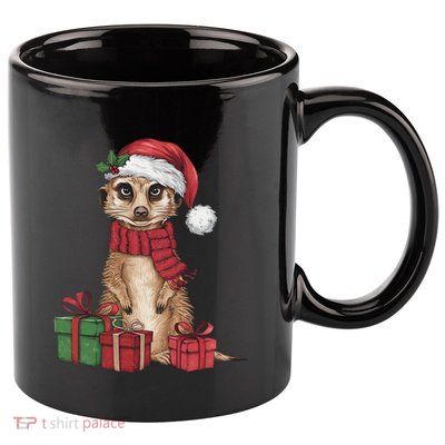 Xmas Holiday Santa Meerkat Christmas Great Gift 11oz C Handle Ceramic Mug