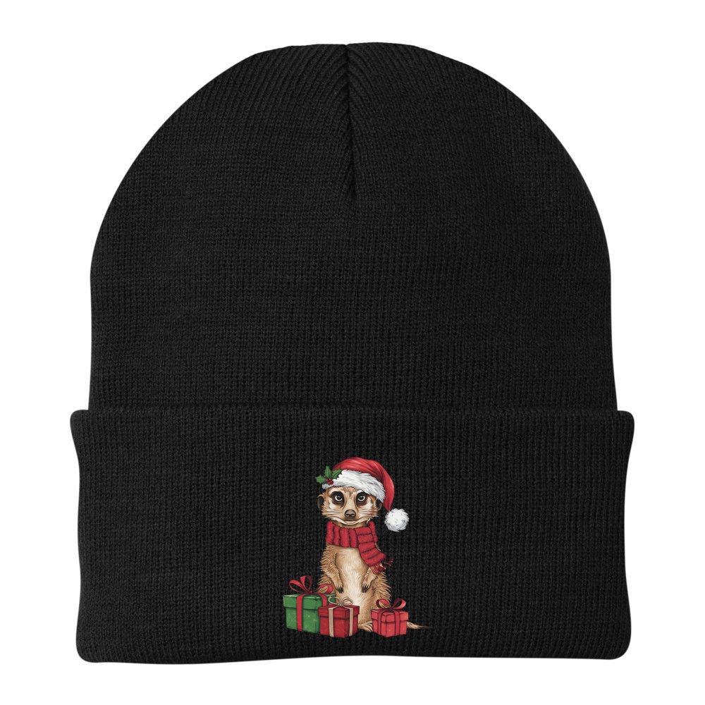 Xmas Holiday Santa Meerkat Christmas Great Gift Beanie
