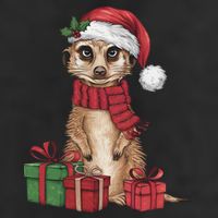 Xmas Holiday Santa Meerkat Christmas Great Gift Beanie