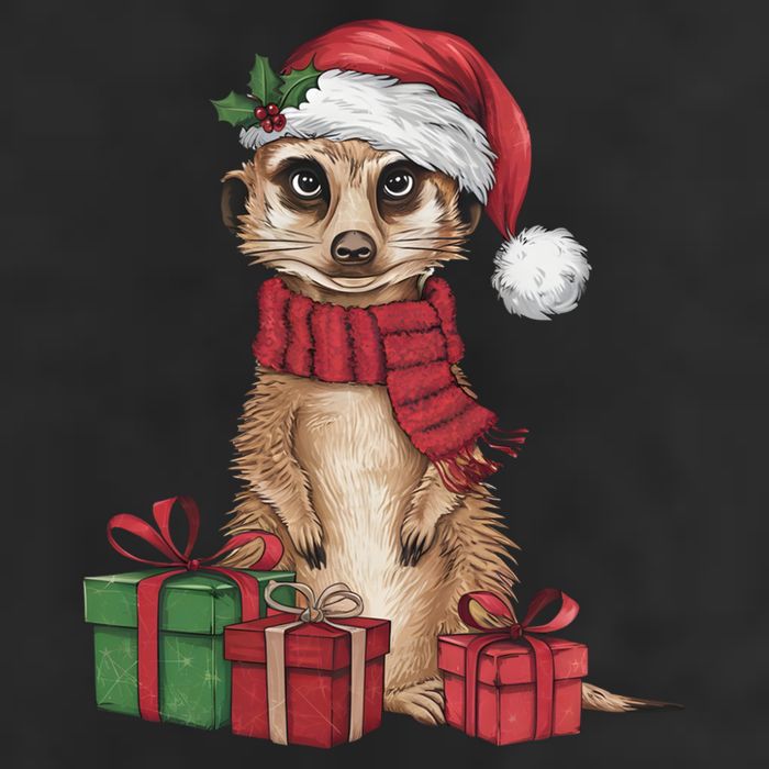 Xmas Holiday Santa Meerkat Christmas Great Gift Beanie