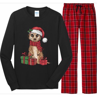 Xmas Holiday Santa Meerkat Christmas Great Gift Long Sleeve Pajama Set