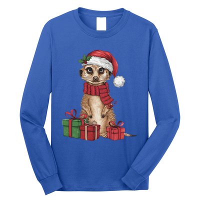 Xmas Holiday Santa Meerkat Christmas Great Gift Long Sleeve Shirt