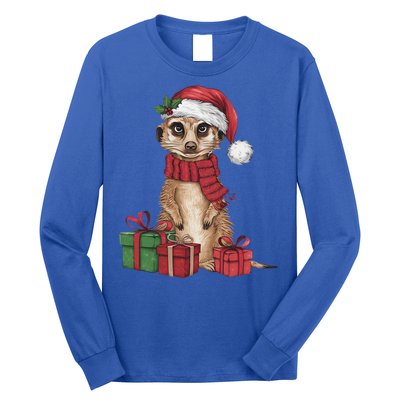 Xmas Holiday Santa Meerkat Christmas Great Gift Long Sleeve Shirt