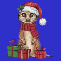 Xmas Holiday Santa Meerkat Christmas Great Gift Button